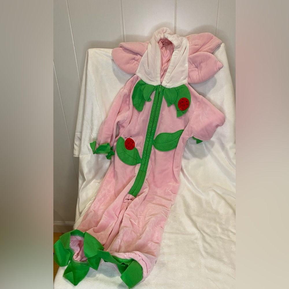 Miniwear Pink Toddler Sprouting Flower with Ladybugs Halloween Costume Onsie